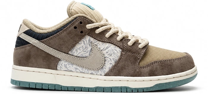 کفش کتانی وارداتی نایک اس بی دانک لو مردانه Nike SB Dunk Low (قهوهای کرم طرحدار)